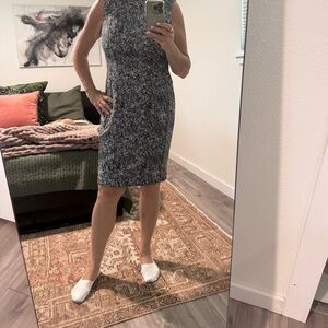 Calvin Klein Collection Navy Patterned Midi Dress